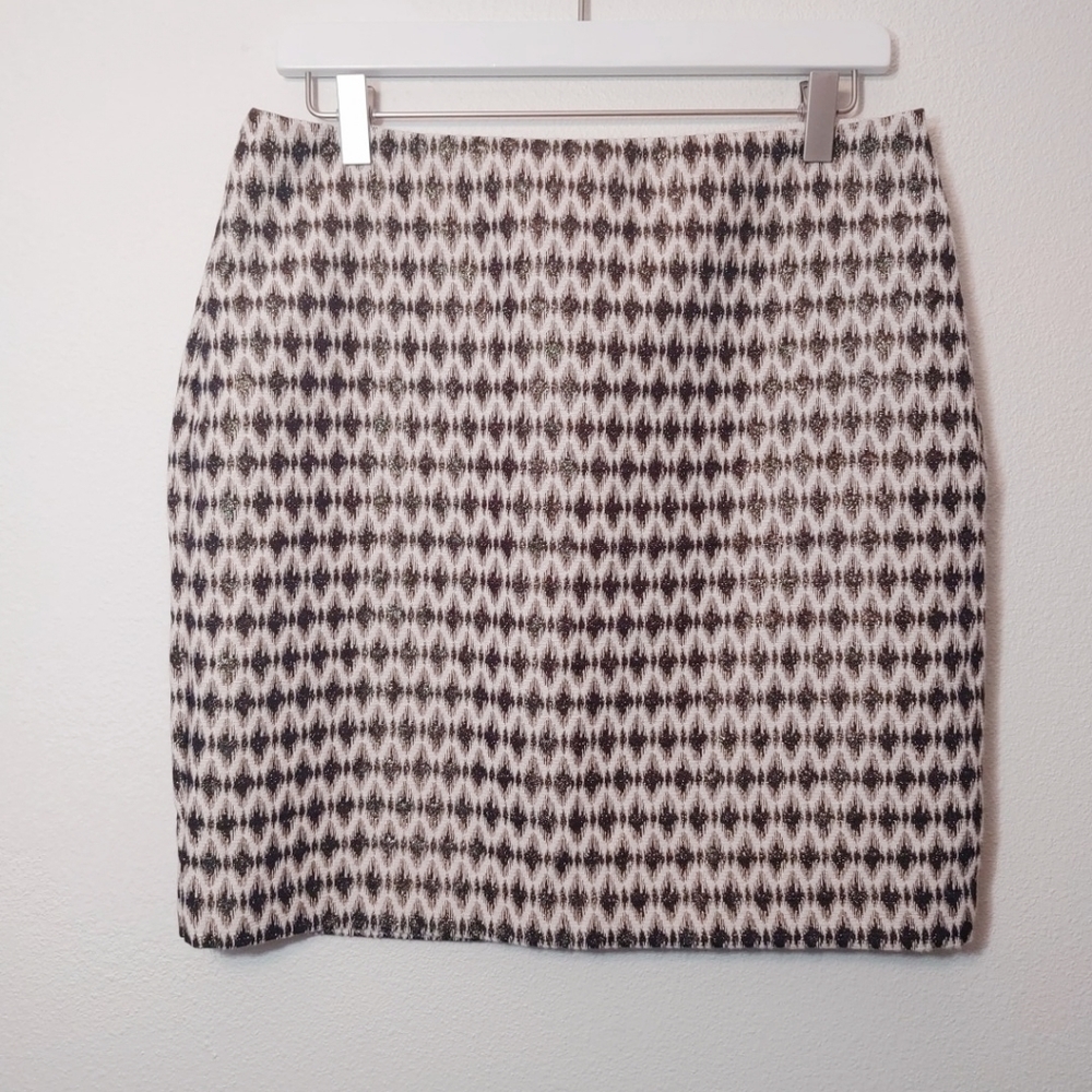 Loft Metallic Pattern Mini Skirt 10 Petite